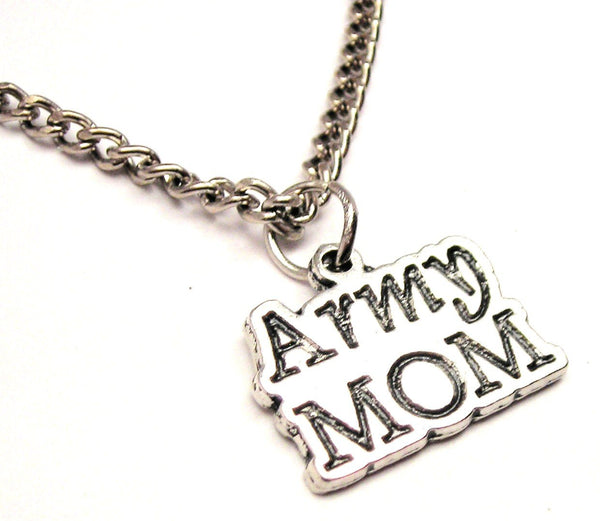 Army Mom Single Charm Necklace