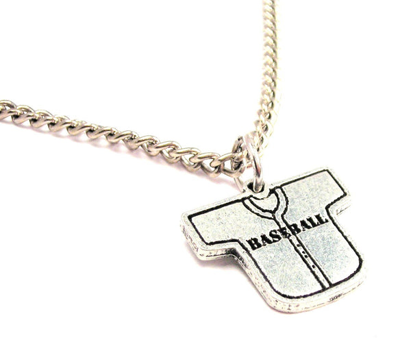 Baseball Jersey Single Charm Necklace