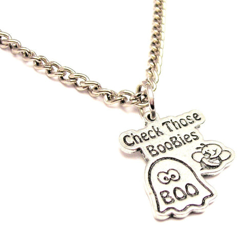 Check Those Boobies Single Charm Necklace