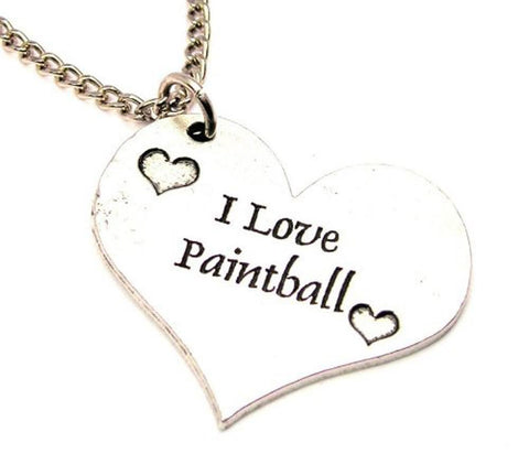 I Love Paintball Single Charm Necklace