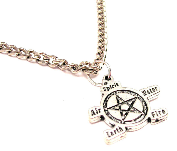 Natures Elements Pentacle Single Charm Necklace