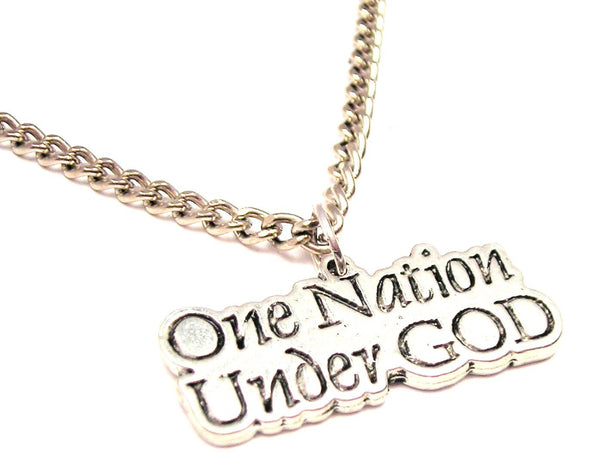 One Nation Under God Single Charm Necklace