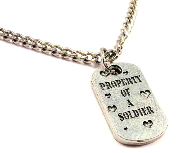 Property Of A Solider Single Charm Necklace
