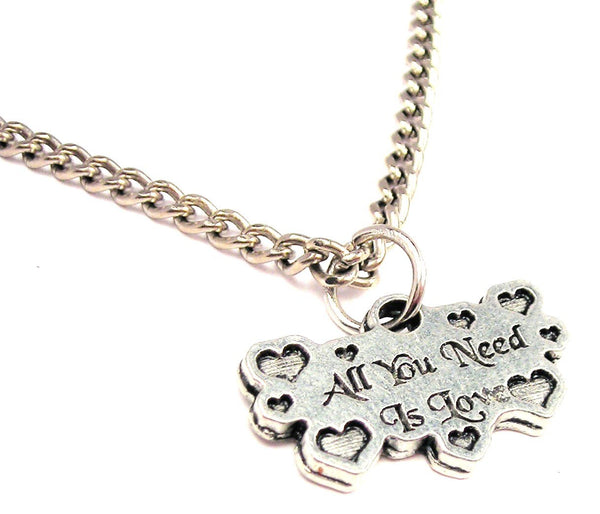 All You Need Is Love With Hearts Single Charm Necklace