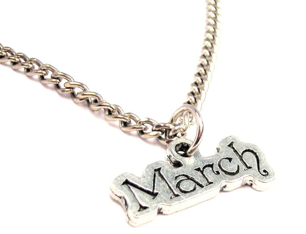 March Single Charm Necklace