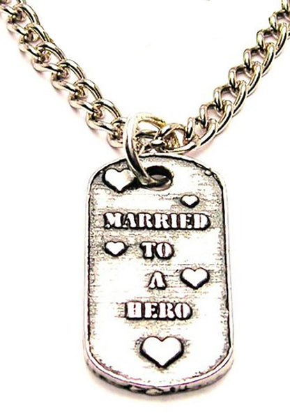 Married To A Hero Single Charm Necklace