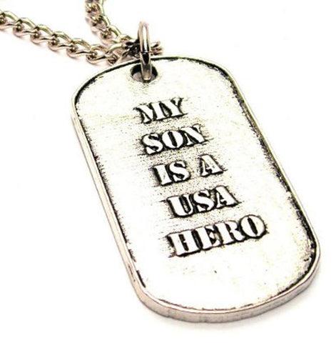 My Son Is A USA Hero Single Charm Necklace