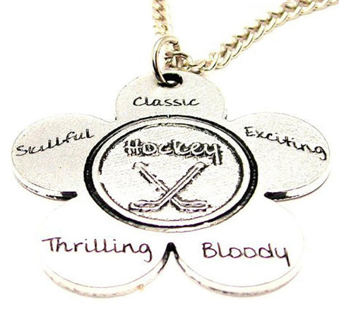 The Hockey Flower Single Charm Necklace