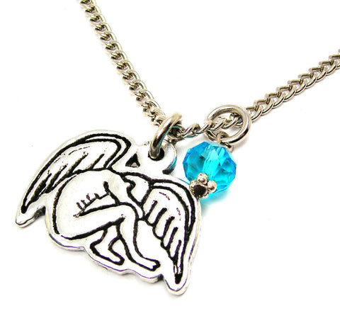 Weeping Male Angel Necklace