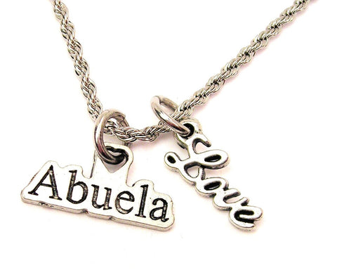 Abuela 20" Chain Necklace With Cursive Love Accent