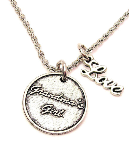 Grandma's Girl 20" Chain Necklace With Cursive Love Accent