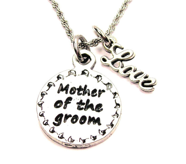 Mother Of The Groom 20" Chain Necklace With Cursive Love Accent