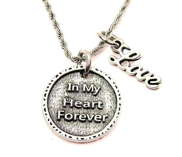 In My Heart Forever 20" Chain Necklace With Cursive Love Accent