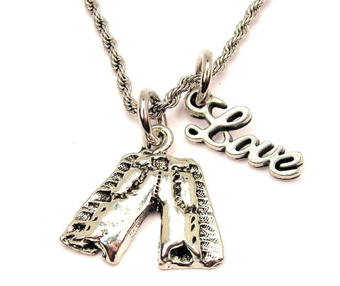 Chaps 20" Chain Necklace With Cursive Love Accent