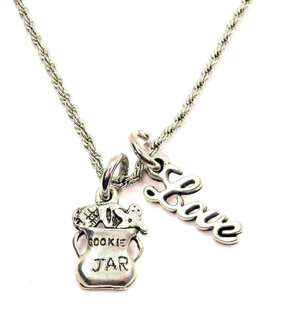 Cookie Jar 20" Chain Necklace With Cursive Love Accent