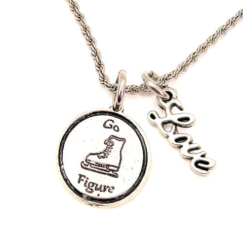 Go Figure 20" Chain Necklace With Cursive Love Accent