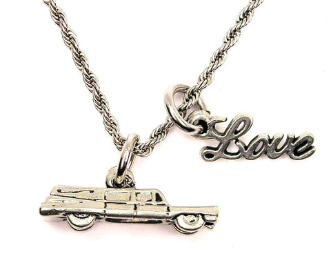 Hearse 20" Chain Necklace With Cursive Love Accent