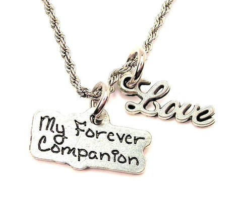My Forever Companion 20" Chain Necklace With Cursive Love Accent