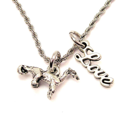 Loch Ness Monster 20" Chain Necklace With Cursive Love Accent