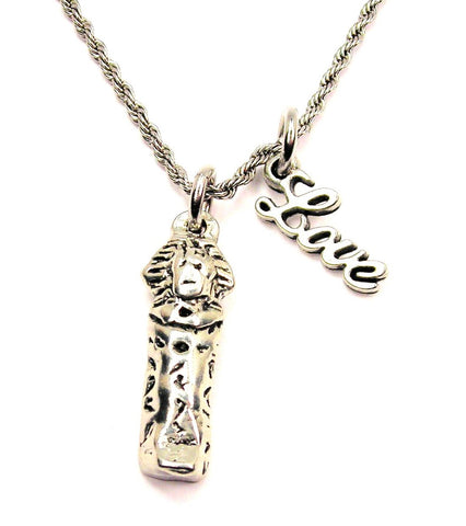 Sarcophagus 20" Chain Necklace With Cursive Love Accent