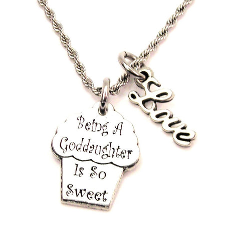 Being A Goddaughter Is So Sweet 20" Chain Necklace With Cursive Love Accent