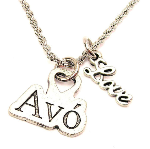 Avo 20" Chain Necklace With Cursive Love Accent