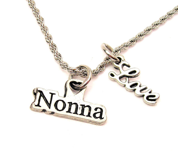 Nonna 20" Chain Necklace With Cursive Love Accent