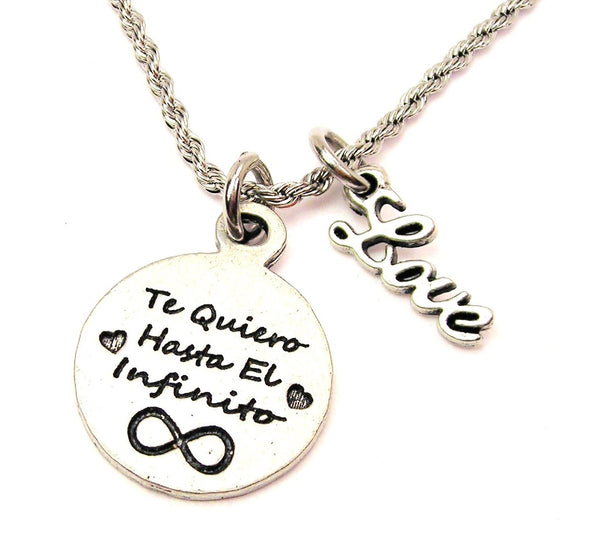 Te Quiero Hasta El Infinito 20" Chain Necklace With Cursive Love Accent