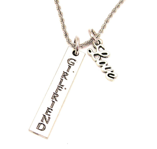 Girlfriend 20" Chain Necklace With Cursive Love Accent