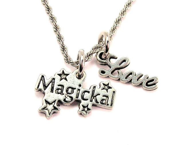 Magickal 20" Chain Necklace With Cursive Love Accent