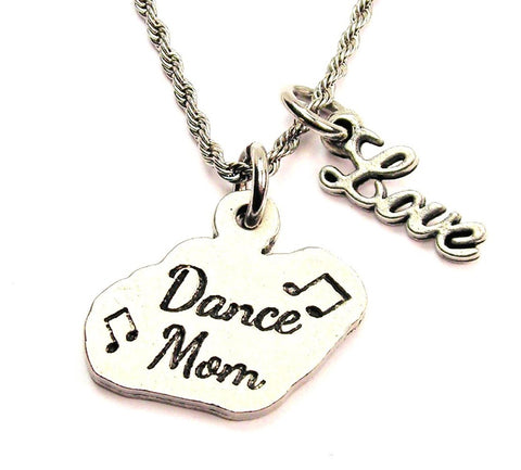 Dance Mom 20" Chain Necklace With Cursive Love Accent