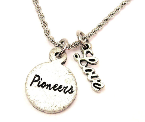 Pioneers Sharks 20" Chain Necklace With Cursive Love Accent