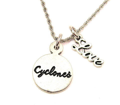 Cyclones 20" Chain Necklace With Cursive Love Accent