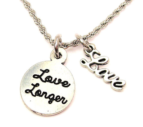 Love Longer 20" Chain Necklace With Cursive Love Accent