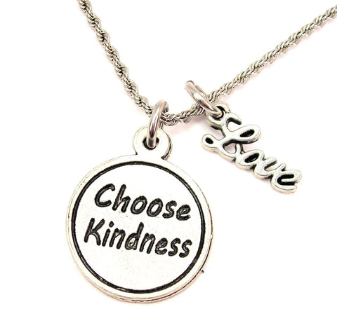 Choose Kindness 20" Chain Necklace With Cursive Love Accent