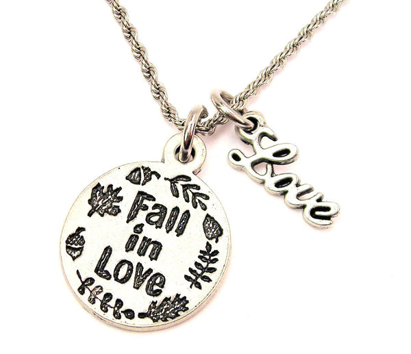 Fall In Love 20" Chain Necklace With Cursive Love Accent