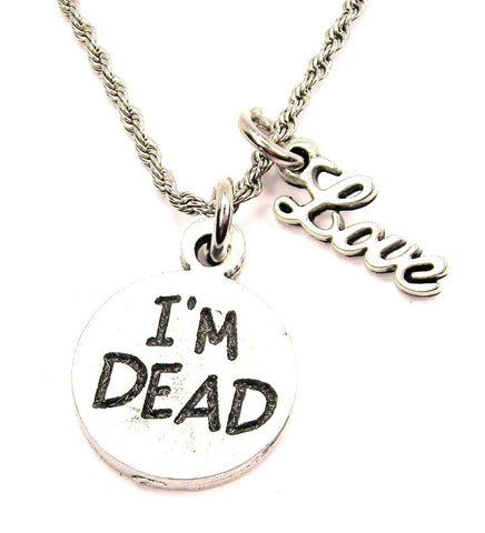 I'm Dead 20" Chain Necklace With Cursive Love Accent