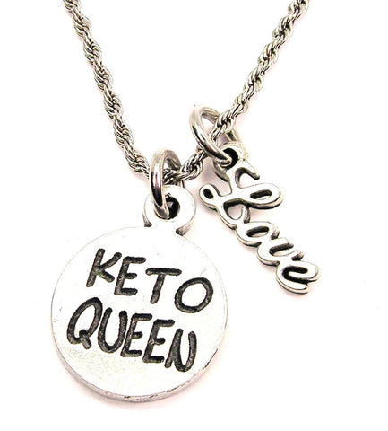 Keto Queen 20" Chain Necklace With Cursive Love Accent