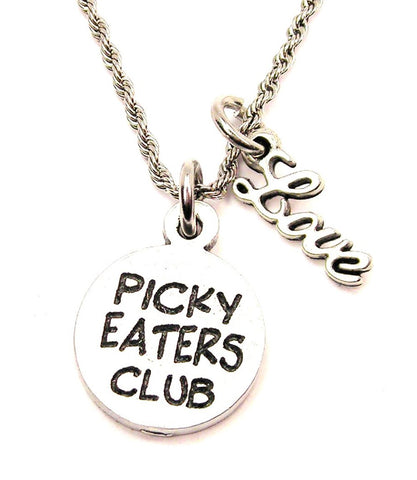 Picky Eaters Club 20" Chain Necklace With Cursive Love Accent