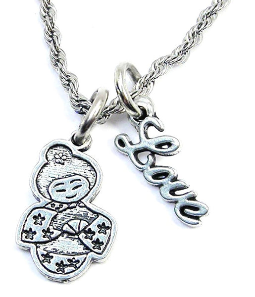 Geisha Girl 20" Rope Necklace With Love