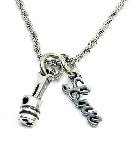 Piston 20" Rope Necklace With Love