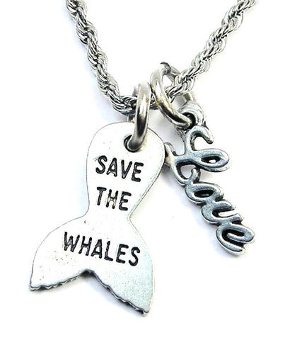 Save The Whales 20" Rope Necklace With Love