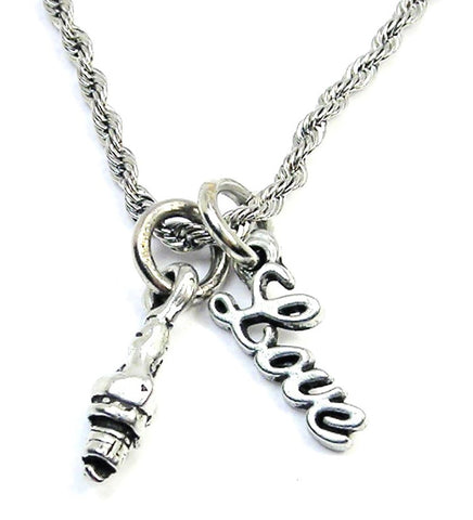Spark Plug 20" Rope Necklace With Love