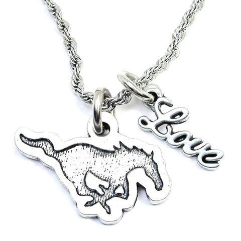 Running Stallion 20" Rope Necklace With Love