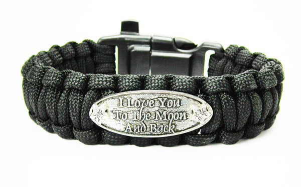 I Love You To The Moon And Back Catalog Paracord   Black