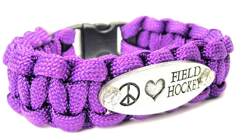 Peace Love Field Hockey 550 Military Spec Paracord Bracelet