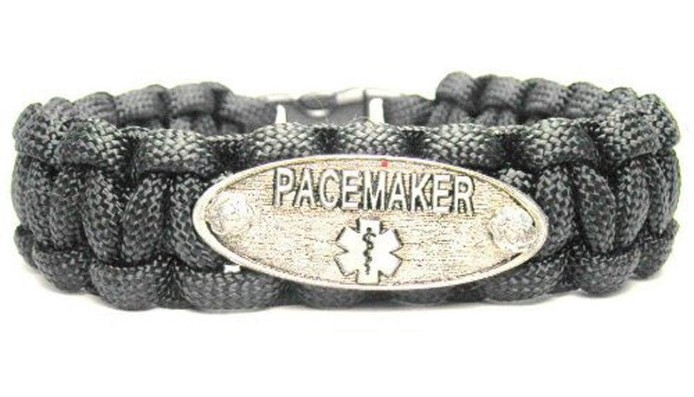 Pacemaker Medical Alert 550 Military Spec Paracord Bracelet - American Made  Pewter Paracord from Chubby Chico Charms
