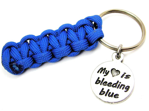 My Heart is Bleeding Teal 550 Military Spec Paracord Key Chain