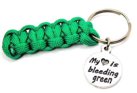 My Heart is Bleeding Green 550 Military Spec Paracord Key Chain