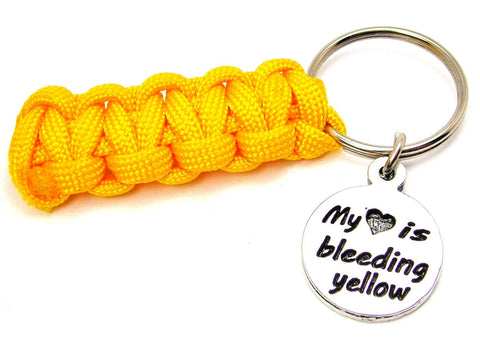 My Heart is Bleeding Yellow 550 Military Spec Paracord Key Chain